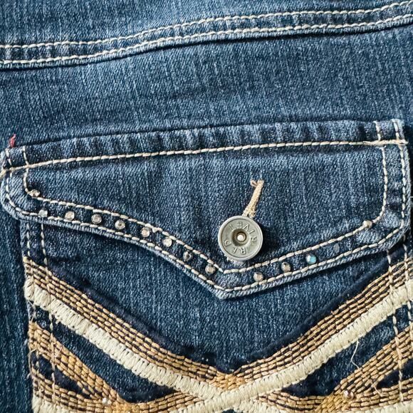 Y2K Red Rivet Jean Shorts - Picture 4 of 4